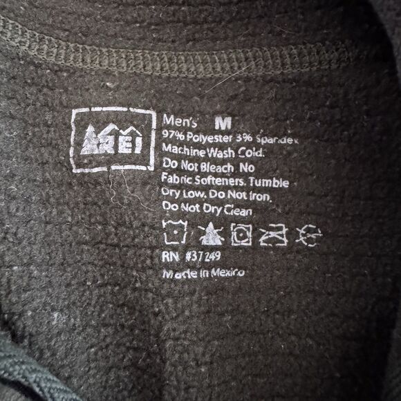 REI Polartec 1/4 Zip Green Pullover Long Sleeve Shirt Men's Medium Hiking Camp - Picture 3 of 6